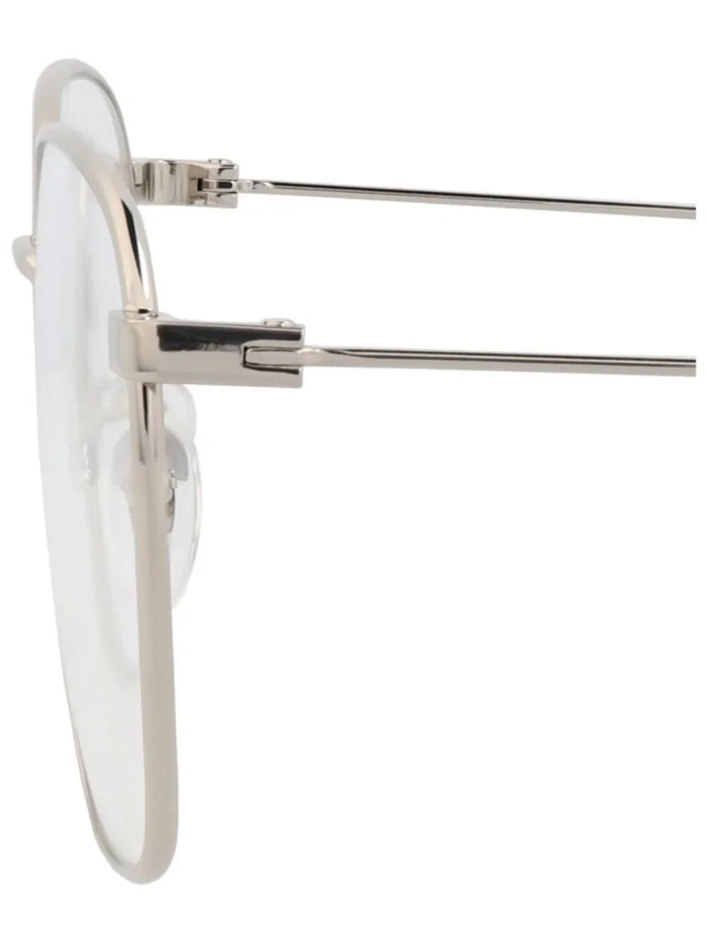 New Gucci Women's Eyeglasses Square Rectangle Metal Frame Mens Silver Silver